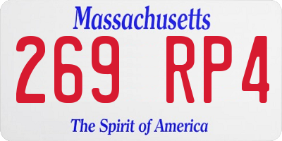 MA license plate 269RP4