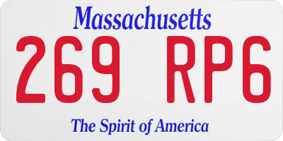 MA license plate 269RP6