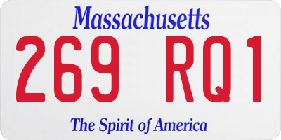 MA license plate 269RQ1