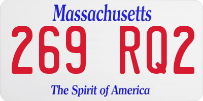 MA license plate 269RQ2