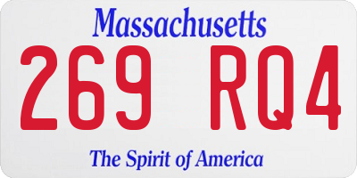 MA license plate 269RQ4