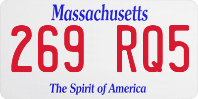MA license plate 269RQ5