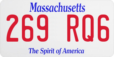 MA license plate 269RQ6