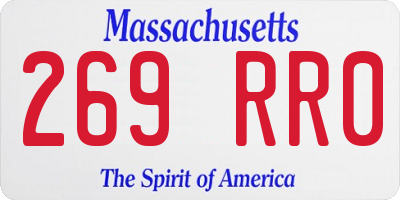 MA license plate 269RR0