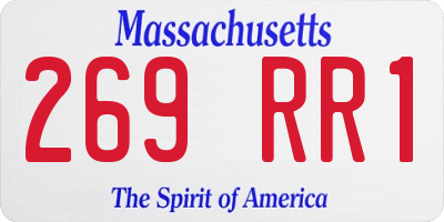 MA license plate 269RR1