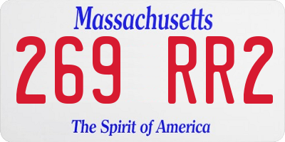 MA license plate 269RR2