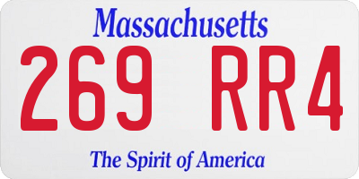 MA license plate 269RR4