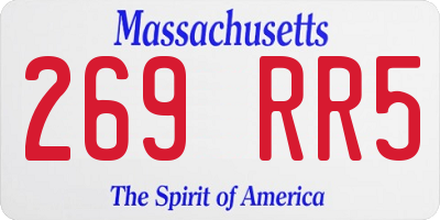 MA license plate 269RR5