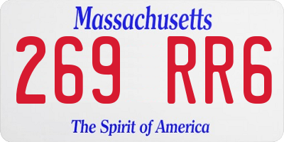 MA license plate 269RR6
