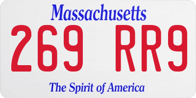MA license plate 269RR9