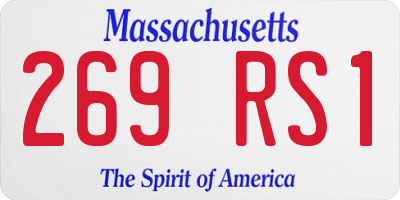 MA license plate 269RS1