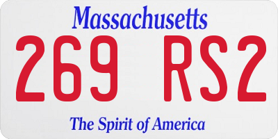 MA license plate 269RS2