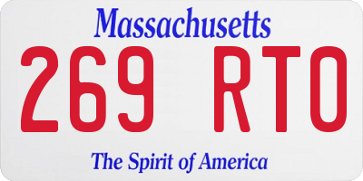 MA license plate 269RT0