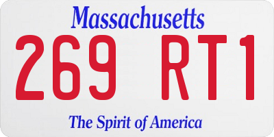 MA license plate 269RT1