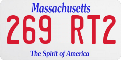 MA license plate 269RT2
