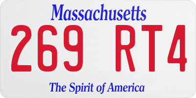 MA license plate 269RT4