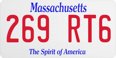 MA license plate 269RT6