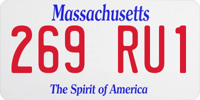 MA license plate 269RU1