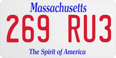 MA license plate 269RU3