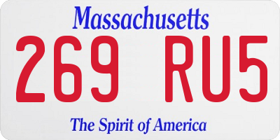 MA license plate 269RU5