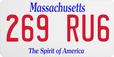 MA license plate 269RU6