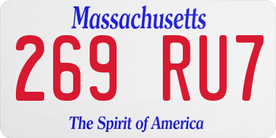 MA license plate 269RU7