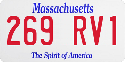 MA license plate 269RV1