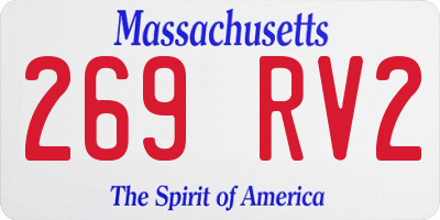 MA license plate 269RV2