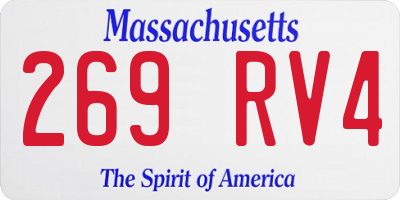 MA license plate 269RV4