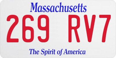 MA license plate 269RV7