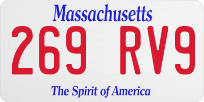 MA license plate 269RV9