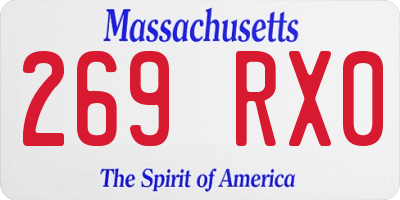 MA license plate 269RX0