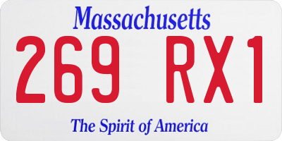 MA license plate 269RX1