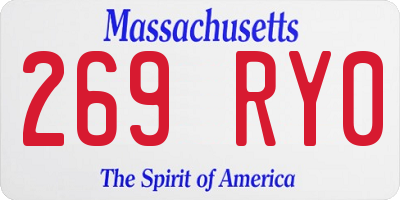 MA license plate 269RY0