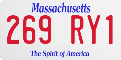 MA license plate 269RY1
