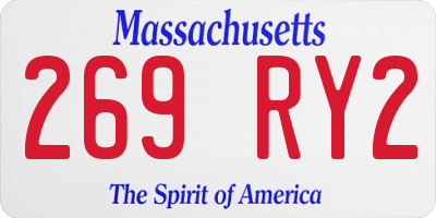 MA license plate 269RY2