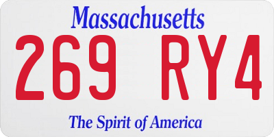 MA license plate 269RY4