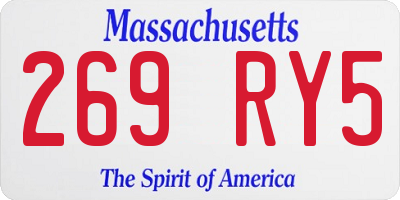 MA license plate 269RY5