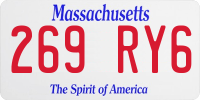 MA license plate 269RY6