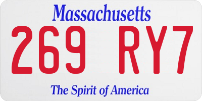 MA license plate 269RY7
