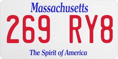 MA license plate 269RY8