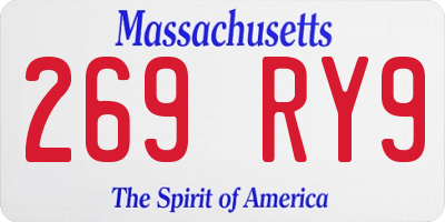 MA license plate 269RY9