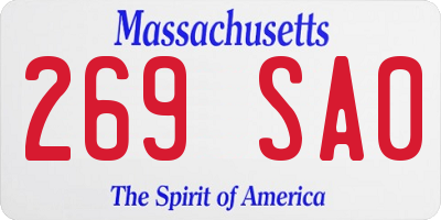 MA license plate 269SA0