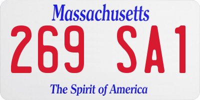 MA license plate 269SA1