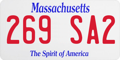 MA license plate 269SA2