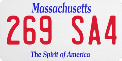 MA license plate 269SA4
