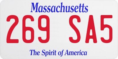 MA license plate 269SA5