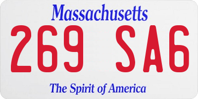 MA license plate 269SA6
