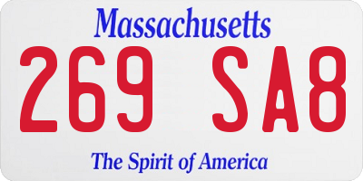 MA license plate 269SA8