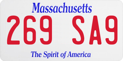 MA license plate 269SA9